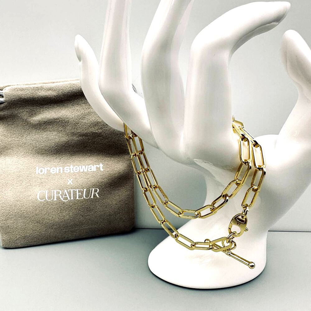 LOREN STEWART Double Wrap Paper Clip Chain Bracelet - NEW